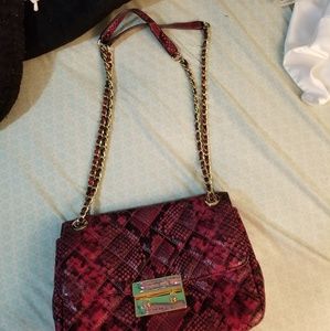 MK Pink snake skin crossbody bag